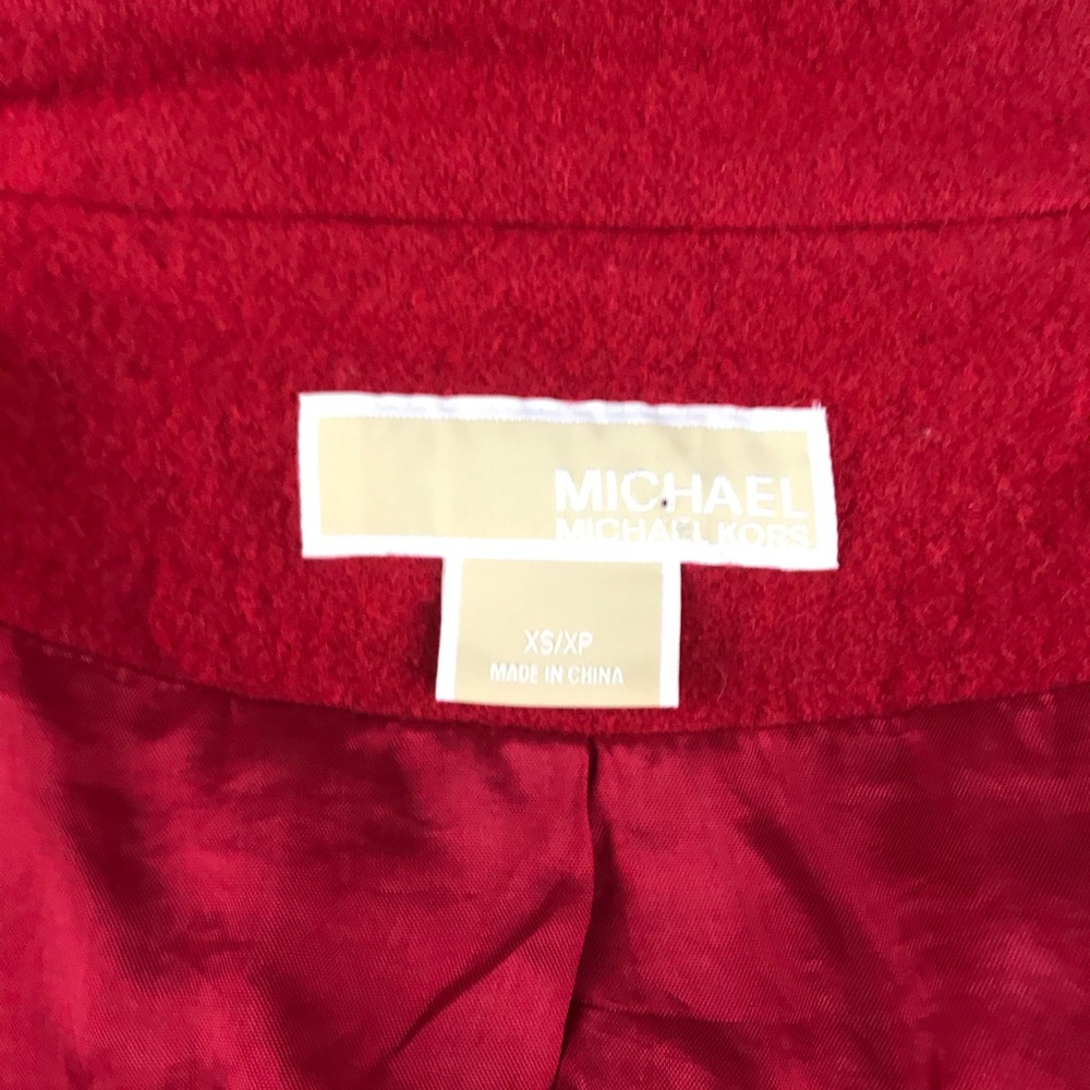 Michael Kors Solid Red Wool Button Front Lined Ja… - image 7